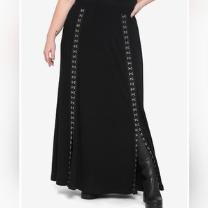 Black Hook-And-Eye Maxi Skirt Plus Size tall 4 4x 5x 24 26 28